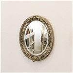 Ficha técnica e caractérísticas do produto Espelho Oval Ornamental Classic 50cmx41cm Santa Luzia Prata Envelhecido