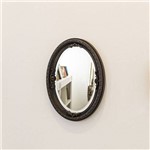 Espelho Oval Ornamental Classic 37cmx25cm Santa Luzia Marrom Rústico