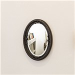 Ficha técnica e caractérísticas do produto Espelho Oval Ornamental Classic 37cmx25cm Santa Luzia Marrom Rústico