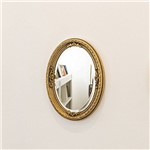 Ficha técnica e caractérísticas do produto Espelho Oval Ornamental Classic 37cmx25cm Santa Luzia Ouro Envelhecido