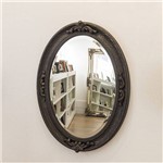 Espelho Oval Ornamental Classic 85cmx66cm Santa Luzia Marrom Rústico