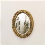Ficha técnica e caractérísticas do produto Espelho Oval Ornamental Classic 85cmx66cm Santa Luzia Ouro Envelhecido