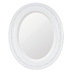 Ficha técnica e caractérísticas do produto Espelho Oval Ornamental Classic Santa Luzia 50cmx41cm Branco
