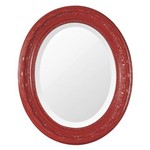 Espelho Oval Ornamental Classic Santa Luzia 50cmx41cm Vermelho