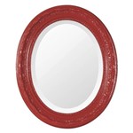 Ficha técnica e caractérísticas do produto Espelho Oval Ornamental Classic Santa Luzia 50cmx41cm Vermelho