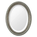 Espelho Oval Ornamental Classic Santa Luzia 37cmx25cm Prata Envelhecido
