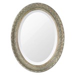 Espelho Oval Ornamental Classic Santa Luzia 85cmx66cm Prata Envelhecido