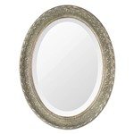 Ficha técnica e caractérísticas do produto Espelho Oval Ornamental Classic Santa Luzia 85cmx66cm Prata Envelhecido