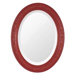 Ficha técnica e caractérísticas do produto Espelho Oval Ornamental Classic Santa Luzia 85cmx66cm Vermelho