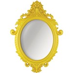 Ficha técnica e caractérísticas do produto Espelho Oval Rococó 5033 54x40cm Moldura Sintética Amarelo - Mart