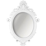 Ficha técnica e caractérísticas do produto Espelho Oval Rococó 5031 54x40cm Moldura Sintética Branco - Mart