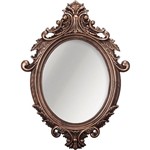 Ficha técnica e caractérísticas do produto Espelho Oval Rococó 5026 72x52cm Moldura Sintética Cobre - Mart