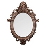 Espelho Oval Rococó Grande com Moldura Cobre - 72,5x52,5 C