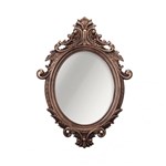 Ficha técnica e caractérísticas do produto Espelho Redondo de Parede Provençal Rococo Mart Collection 54,5cmx40cm Bronze