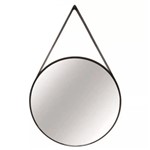 Ficha técnica e caractérísticas do produto Espelho Redondo Decorativo Luxo Metal Preto 40CM - Mart Coll - Mart Collection