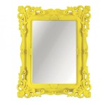 Espelho Retangular de Mesa Arabesco Mart Collection 24cmx19cm Amarelo