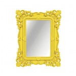 Ficha técnica e caractérísticas do produto Espelho Retangular de Mesa Arabesco Mart Collection 32cmx26cm Amarelo