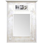 Espelho Rústico Branco Provençal Espelho com Quadro em Preto e Branco 124x180cm - Decore Pronto