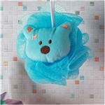Ficha técnica e caractérísticas do produto Esponja de Banho Bouton com Carinhas Ursinho Azul com Corda Nylon