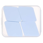 Ficha técnica e caractérísticas do produto Esponja para maquiagem, com caixa para armazenamento, 4 unidades. Cor Azul. Composição: Poliuretano