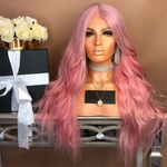 Ficha técnica e caractérísticas do produto Estilo Pink Rose Moda Longo Ondulado Synthetic Mulheres peruca Gostar