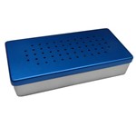 Ficha técnica e caractérísticas do produto Estojo Perfurado para Autoclave em Alumínio Luminox 20x10x5cm Azul - Fami