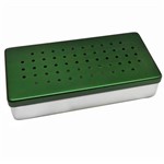 Ficha técnica e caractérísticas do produto Estojo Perfurado para Autoclave em Alumínio Luminox 20x10x5cm Verde - Fami