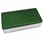 Ficha técnica e caractérísticas do produto Estojo Perfurado para Autoclave em Alumínio Luminox 26x12x6cm Verde - Fami