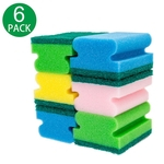 Ficha técnica e caractérísticas do produto Extra 6Pcs Multi-Uso Heavy Duty Scrub esponja fina Magia esponja de limpeza Eraser