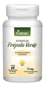 Ficha técnica e caractérísticas do produto Extrato De Própolis Verde 75mg 60 Cápsulas - Tiaraju