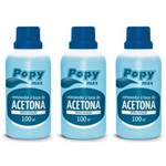 Ficha técnica e caractérísticas do produto Farmax Popymax Removedor a Base de Acetona 100ml - Kit com 03