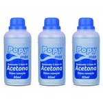 Ficha técnica e caractérísticas do produto Farmax Popymax Removedor a Base de Acetona 80ml - Kit com 03