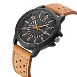 Ficha técnica e caractérísticas do produto Fashion Classic Roulette Scale Calendar Leather Belt Men's Business Quartz Watch