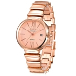 Ficha técnica e caractérísticas do produto Fashion Luxury Ladies Women Girl Unisex Stainless Steel Quartz Date Wrist Watch