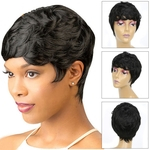 Ficha técnica e caractérísticas do produto Fashion Synthetic Short Curly Anti-Warping Hair Wig Wave Hair Natural Hair Wigs