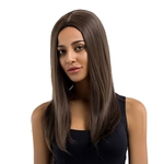 Ficha técnica e caractérísticas do produto Fashion Wig Mulheres alta temperatura fibra sintética peruca Moda cabelo reto longo