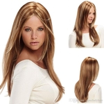 Fashion women's middle part long straight hair wigs women's synthetic wigs straight hairpieces