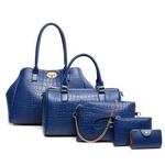 Ficha técnica e caractérísticas do produto Fashion Women's Outdoor Solid Color Five-Piece Leather Handbag Messenger Bag