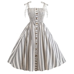 Ficha técnica e caractérísticas do produto Fashionable Ladies Verão Stripe vestido estampado