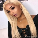 Ficha técnica e caractérísticas do produto Fast Shipping Blonde 613# Long Straight Synthetic Lace Front Wigs with Baby Hair Glueless Heat Resistant Fiber Hair Full Wigs For Women