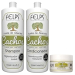 Felps Cachos Kit Shampoo 500ml+Condicionador 500ml+Máscara 300g Azeite de Abacate