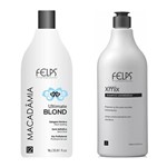 Ficha técnica e caractérísticas do produto Felps Macadâmia Blond Selagem Térmica shampoo anti-resíduo 1 litro - 2 produtos