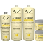 Felps Xrepair Shampoo (2x1L) + Condicionador (2x250ml) + Máscara (2x300ml)