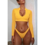 Ficha técnica e caractérísticas do produto Females Swimsuit Long sleeve mesh Women's Swimming Suit Bathing Suit Body Suits Swimwear Women 0053