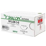 Ficha técnica e caractérísticas do produto Fio para Sutura Nylon 3-0 com Agulha Triangular de 3,0cm 3/8 - Shalon