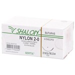 Ficha técnica e caractérísticas do produto Fio para Sutura Nylon 2-0 com Agulha Triangular de 2,0cm - Shalon