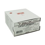 Fio para Sutura Shalon CatGut Cromado 0 com Agulha Cilíndrica de 3,5cm e 1/2