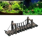 Ficha técnica e caractérísticas do produto Fish Tank Paisagismo Decoração Ponte dos peixes do aquário Camarão Turtle Resto Platform Ponte de corda