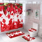Ficha técnica e caractérísticas do produto Flowers Shower Curtain Tapete Quatro pe?as de banho Mat Set