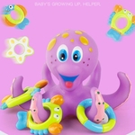 Ficha técnica e caractérísticas do produto Flutuante Banheira Brinquedo Casa de Banho Piscina chuveiro por do bebê da criança infantil Kid Crianças Pequenas Octopus Banho Toy Octopus Jogando Círculo
